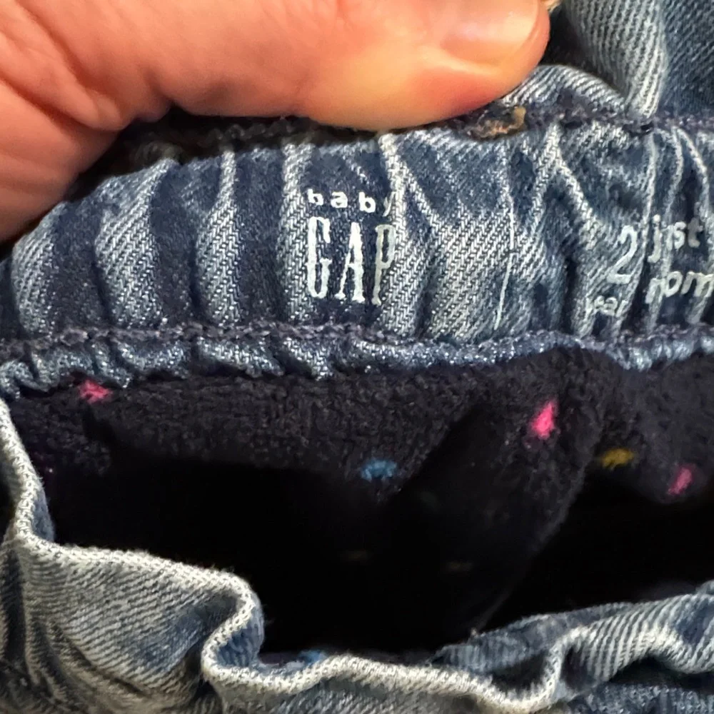 GAP Toddler “Just Like Mom” Fleece lined Denim Blue Jeans 2Y